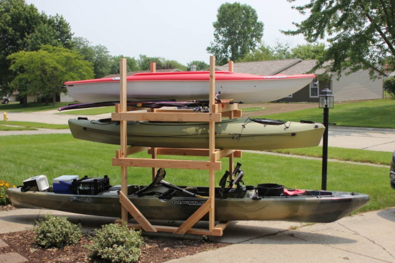 DIY Kayak Storage Rack Side View